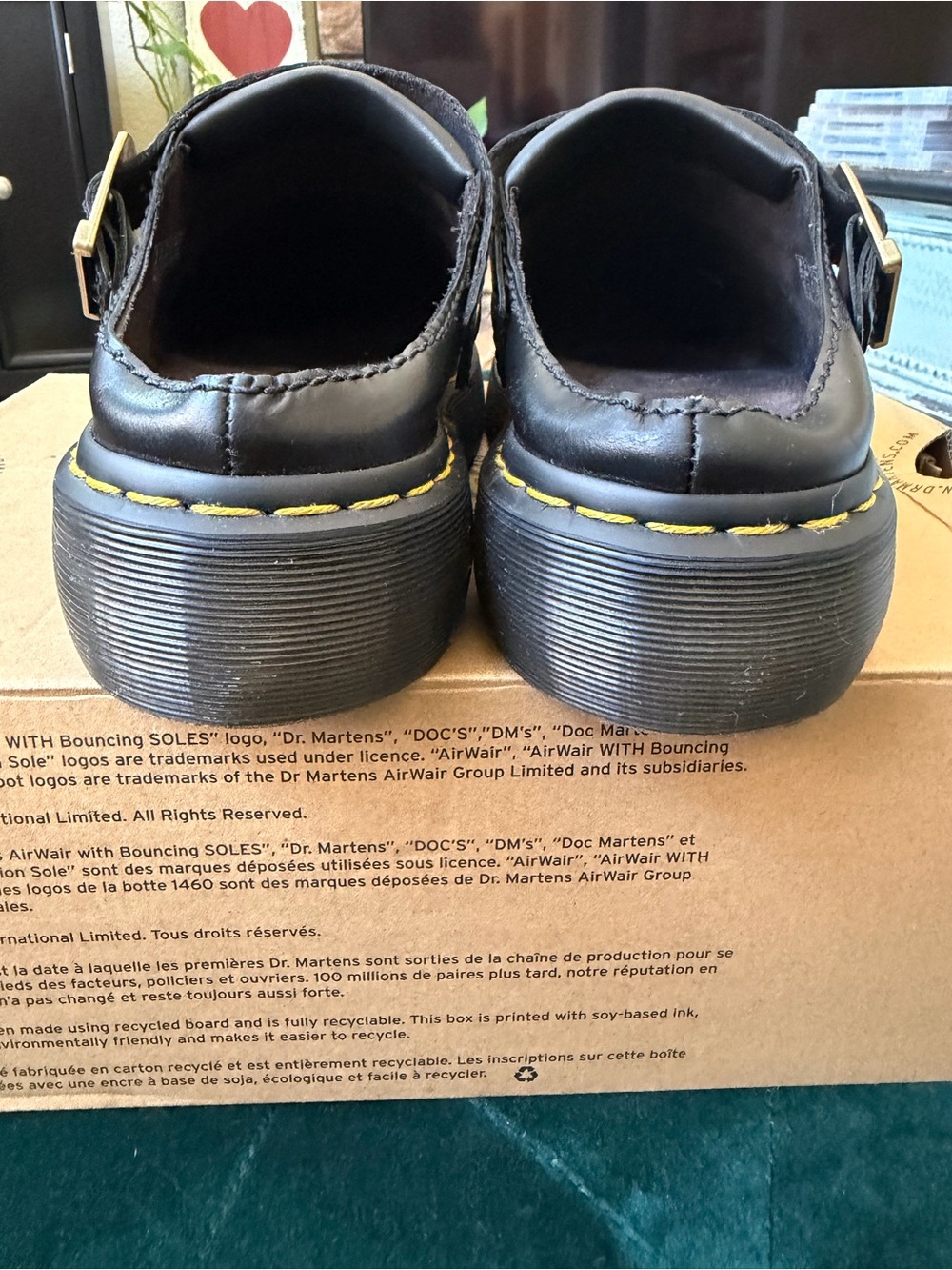 Dr Martens Archive Black Leather Platform Mules - Picture 3 of 11